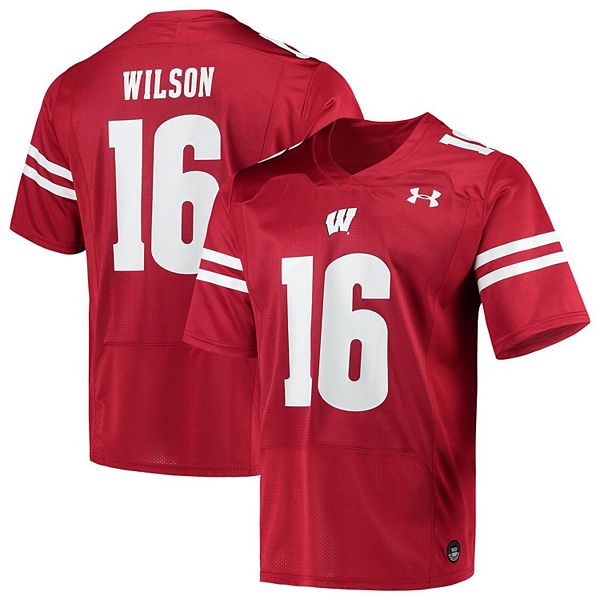 Men's Under Armour Russell Wilson Red Wisconsin Badgers Replica