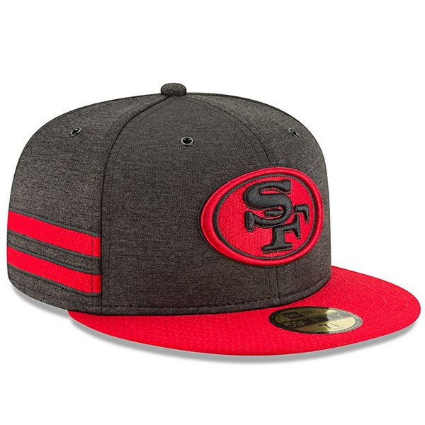 Men's New Era Black/Scarlet San Francisco 49ers 2018 NFL Sideline Home  Official 59FIFTY Fitted Hat