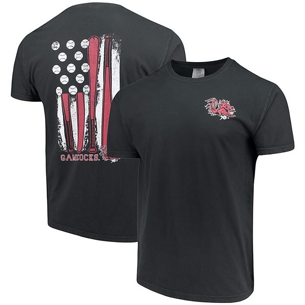 Men's Black South Carolina Gamecocks Baseball Flag Comfort Colors T-Shirt