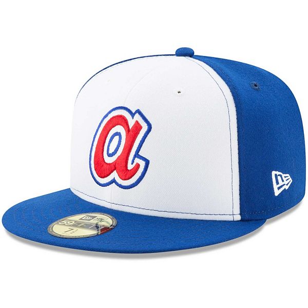 New Era Men's White and Royal Atlanta Braves 2023 City Connect Low Profile  59FIFTY Fitted Hat