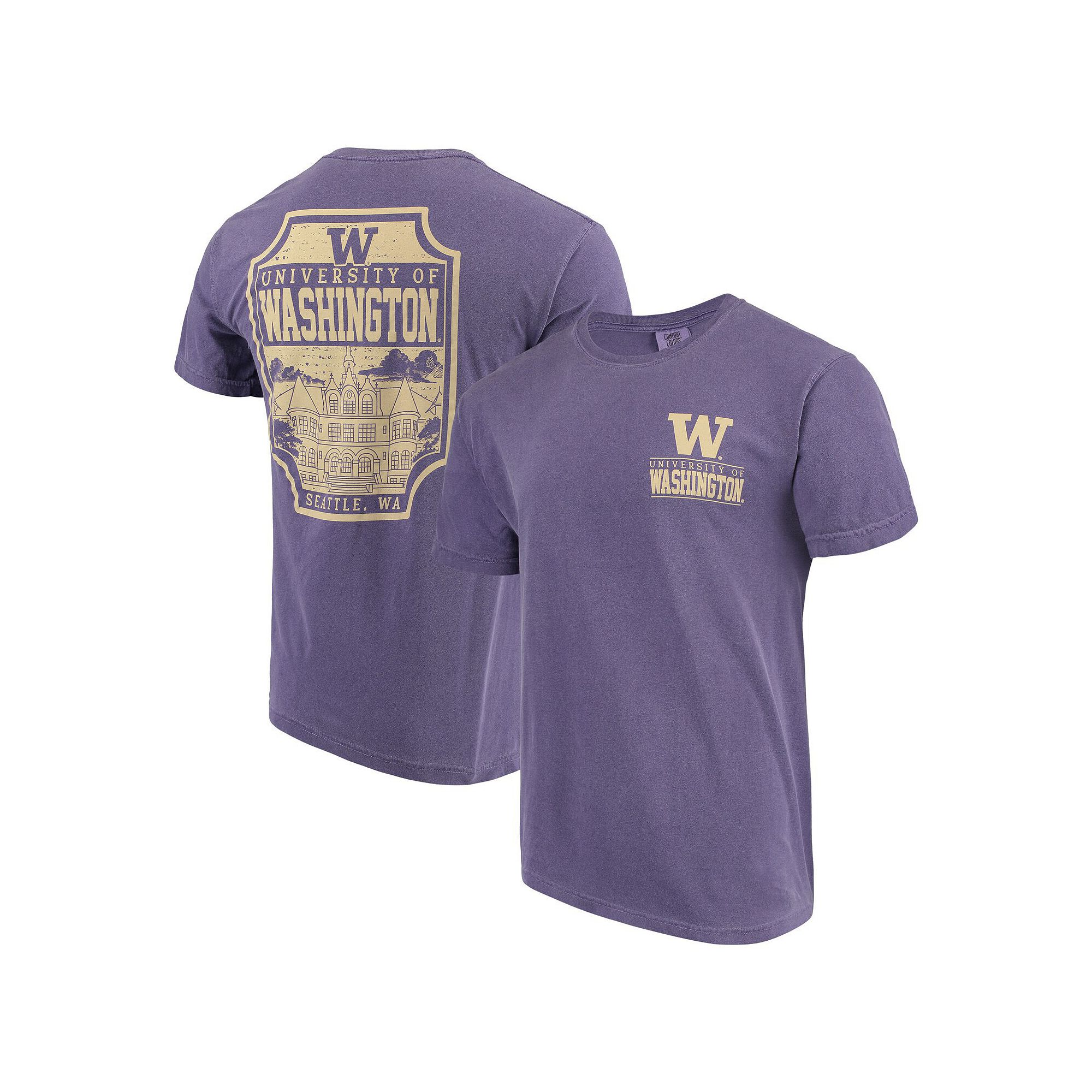 Mens Purple Washington Huskies Comfort Colors Campus Icon T-Shirt, Size: 3