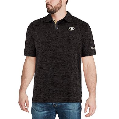Men's Colosseum Black Purdue Boilermakers Down Swing Polo