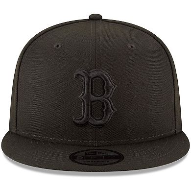 Boston Red Sox New Era Black on Black 9FIFTY Team Snapback Adjustable Hat - Black