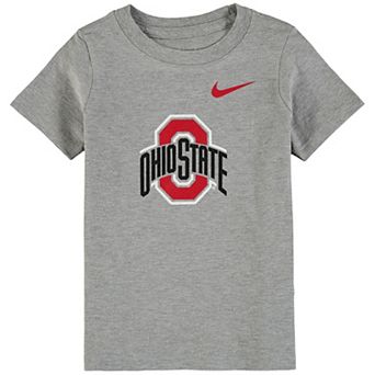 Toddler Nike Heathered Gray Ohio State Buckeyes Logo T-Shirt