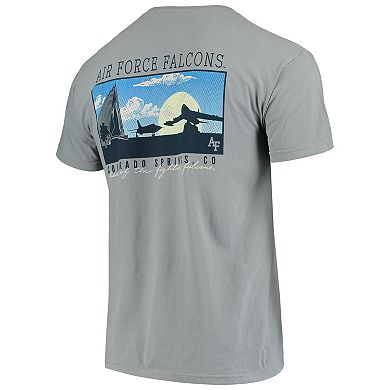 Men's Gray Air Force Falcons Team Comfort Colors Campus Scenery T-Shirt