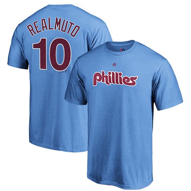 Men's Majestic JT Realmuto Light Blue Philadelphia Phillies Official Name &  Number T-Shirt