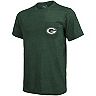 Green Bay Packers Majestic Threads Tri-Blend Pocket T-Shirt - Heathered Green
