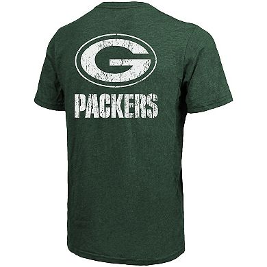 Green Bay Packers Majestic Threads Tri-Blend Pocket T-Shirt - Heathered Green