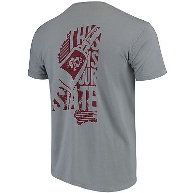 Men's Gray Mississippi State Bulldogs Phrase Local Comfort Color T-Shirt