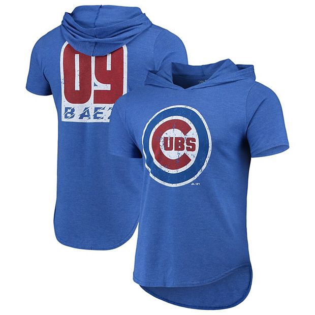Javier Baez Chicago Cubs Majestic Threads Softhand Short Sleeve Player  Hoodie T-Shirt - Royal