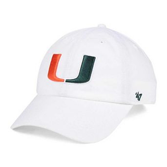 Men's '47 White Miami Hurricanes Clean Up Adjustable Hat