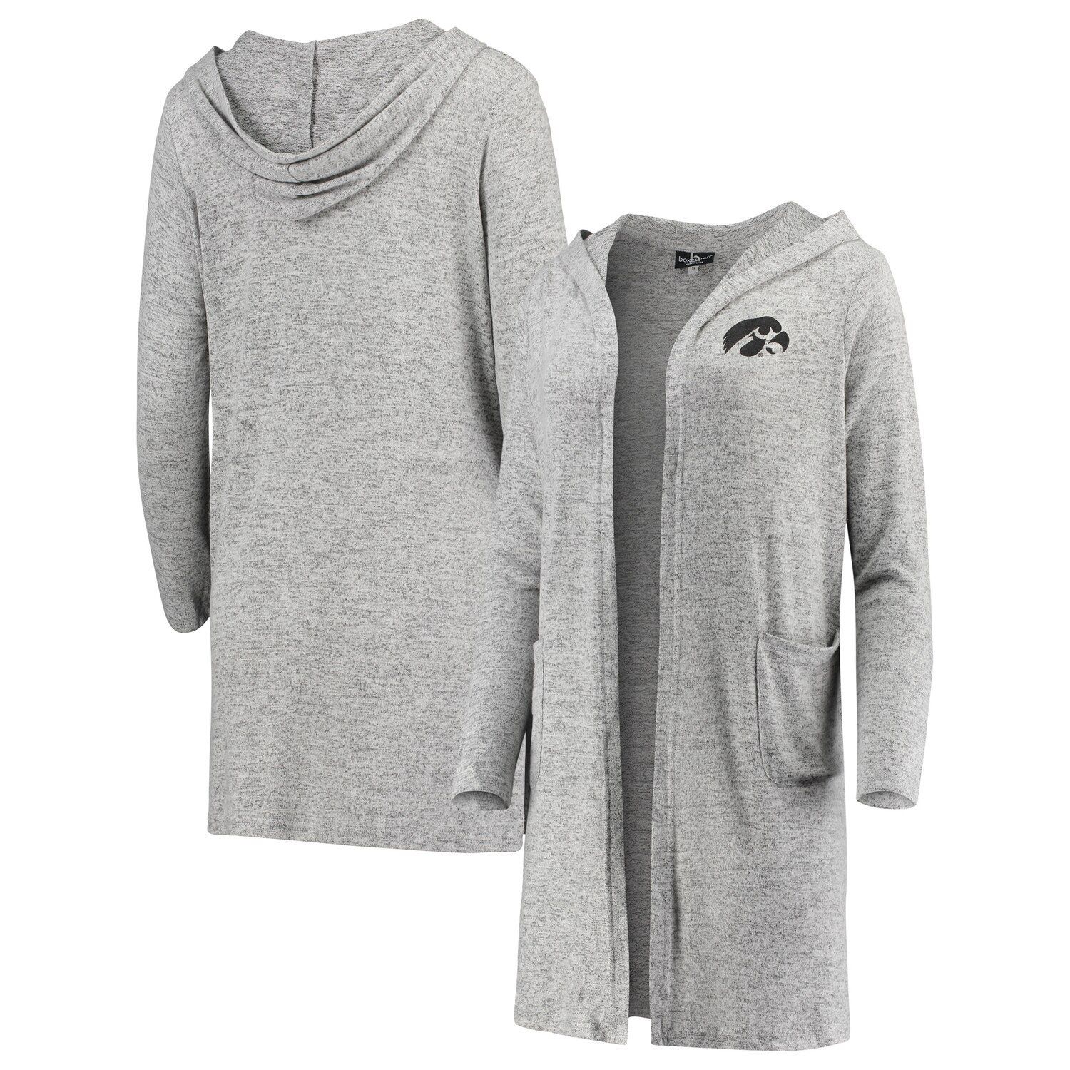 womens grey hooded cardigan