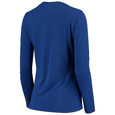 Women's G-III 4Her by Carl Banks Royal Indianapolis Colts Post Season Long Sleeve V-Neck T-Shirt
