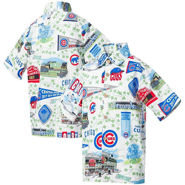 Men's Reyn Spooner White Chicago Cubs Scenic Button-Up Shirt