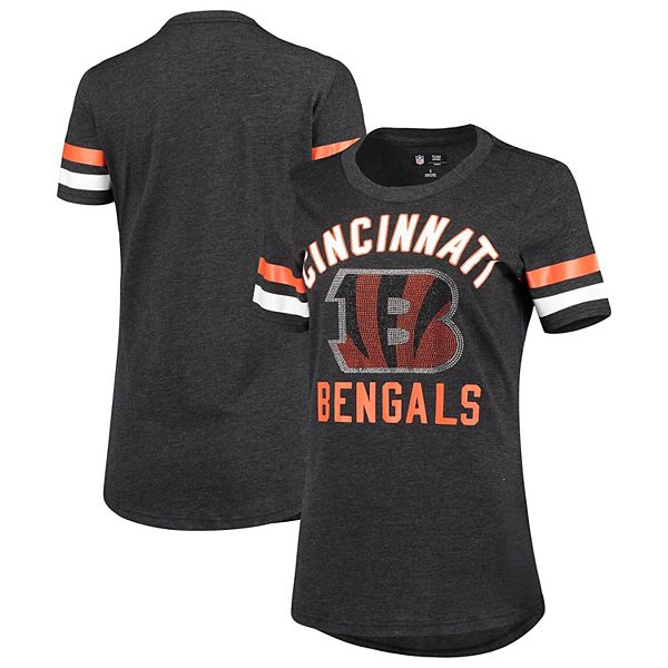 Officially Licensed NFL Women's Rhinestone Tee - Bengals