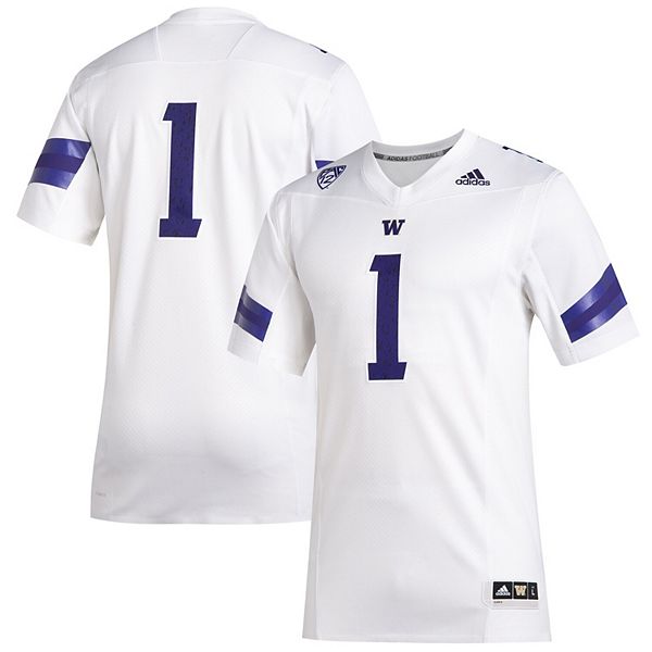 Men's adidas #1 White Washington Huskies Premier Football Jersey Men's adidas #1 White Washington Huskies Premier Football Jersey
