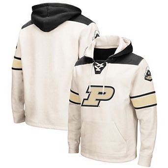 Men's Colosseum Cream Purdue Boilermakers 2.0 Lace-Up Pullover Hoodie
