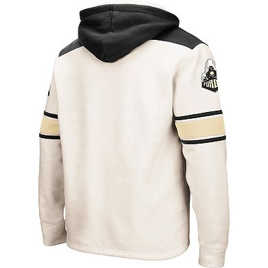Men's Colosseum Cream Purdue Boilermakers 2.0 Lace-Up Pullover Hoodie