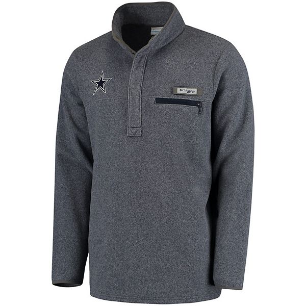 Dallas Cowboys Columbia Harborside Fleece Quarter-Zip Jacket - Gray