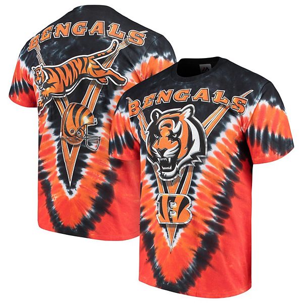 Men's Majestic Black Cincinnati Bengals V Tie-Dye T-Shirt