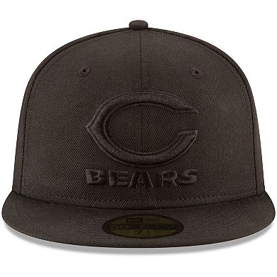 Men's New Era Chicago Bears Black on Black 59FIFTY Fitted Hat