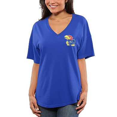 Women's Royal Kansas Jayhawks Spirit Jersey Oversized T-Shirt