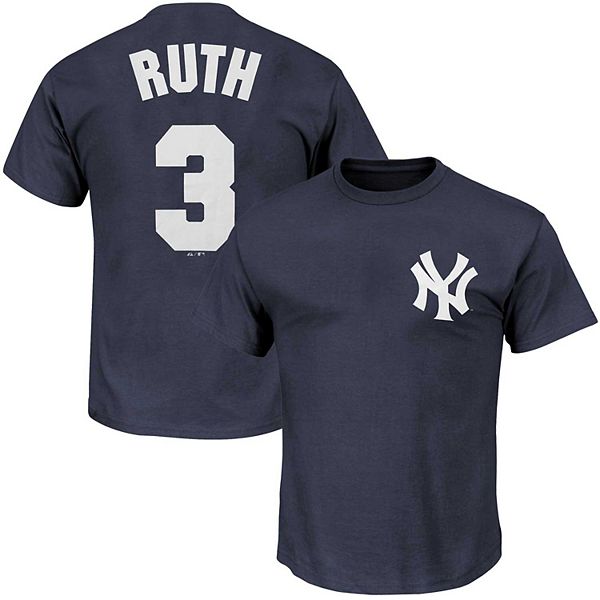 Men's Nike Babe Ruth Navy New York Yankees Cooperstown Collection Name &  Number T-Shirt