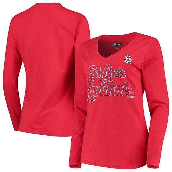 Women's G-III 4Her by Carl Banks Red/Navy St. Louis Cardinals Smash Raglan Long Sleeve T-Shirt Size: Extra Large