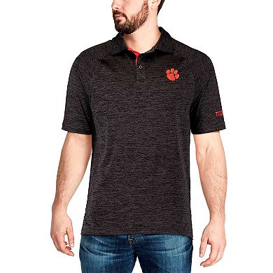 Men's Colosseum Black Clemson Tigers Down Swing Polo