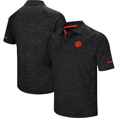 Men's Colosseum Black Clemson Tigers Down Swing Polo