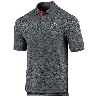 Men's Colosseum Heathered Navy Gonzaga Bulldogs Down Swing Raglan Polo