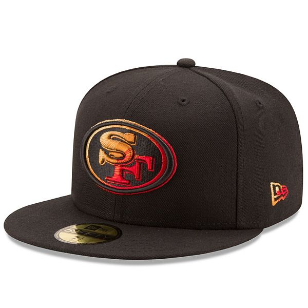 San Francisco 49ers PINK-BOTTOM Black Fitted Hat by New Era