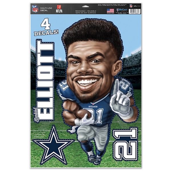 WinCraft Ezekiel Elliott Dallas Cowboys 2-Pack 4 x 8 Perfect Cut Player  Decals