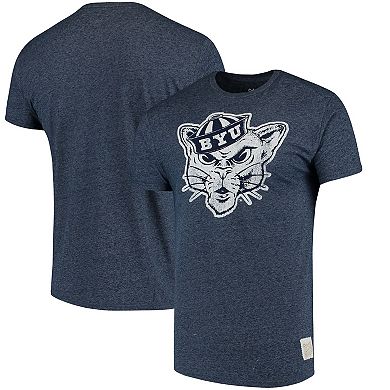 Men's Original Retro Brand Navy BYU Cougars School Logo Mock Twist T-Shirt
