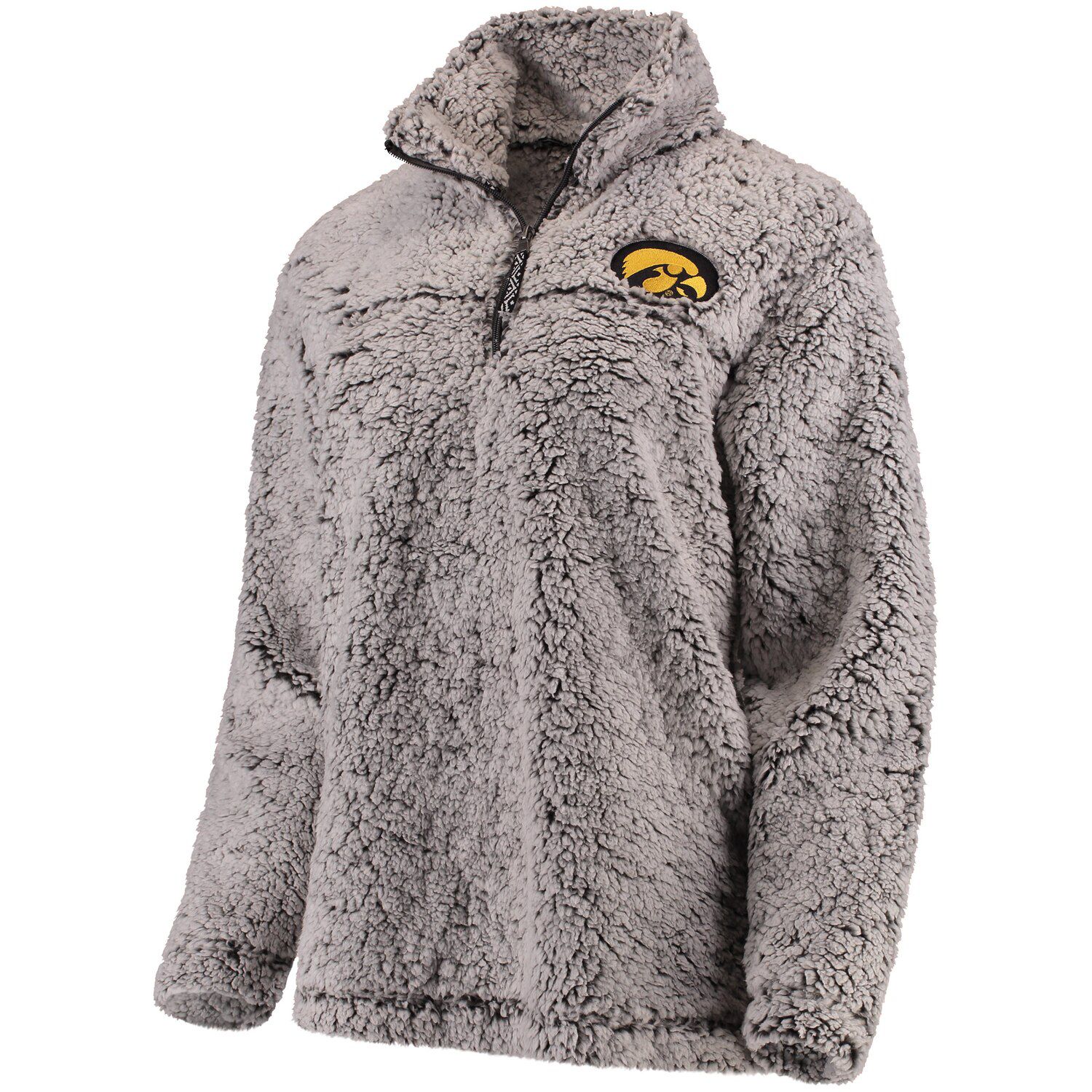 women's gray sherpa pullover