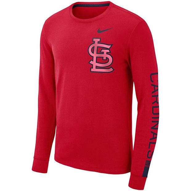 Nike St Louis Cardinals Red Color Bar Long Sleeve T Shirt  St louis  cardinals shirts, Cardinal red color, Long sleeve tshirt men