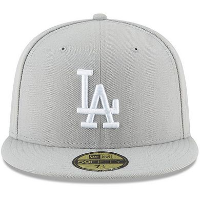Men's New Era Gray Los Angeles Dodgers Fashion Color Basic 59FIFTY Fitted Hat