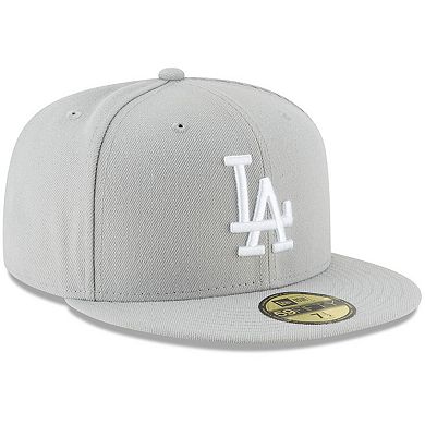 Men's New Era Gray Los Angeles Dodgers Fashion Color Basic 59FIFTY Fitted Hat
