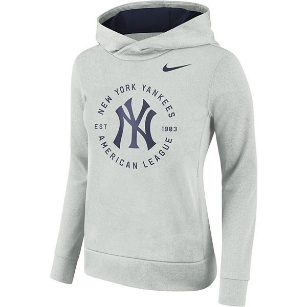Women's Nike Gray New York Yankees Therma Pullover Hoodie