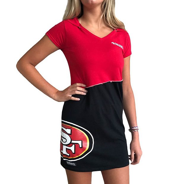 Women's Refried Apparel Scarlet/Black San Francisco 49ers Sustainable  Hooded Mini Dress