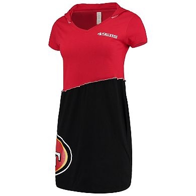 Women's Refried Apparel Scarlet/Black San Francisco 49ers Sustainable Hooded Mini Dress