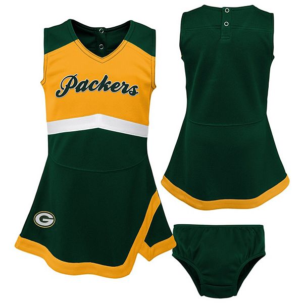 Green Bay Packers Girls Toddler Heart To Heart Jersey Tunic Dress -  Green/Gold