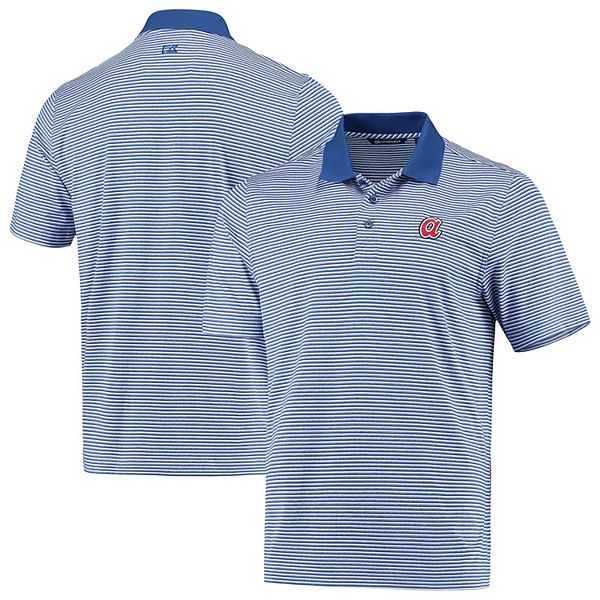 Men's Cutter & Buck Royal Atlanta Braves Cooperstown Collection Forge Tonal  Stripe DryTec Polo