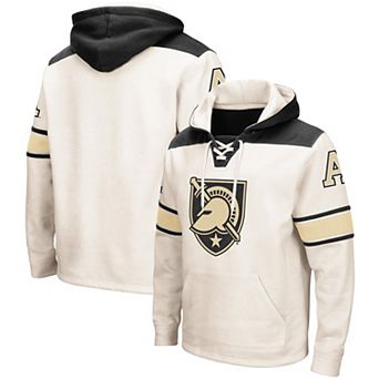 Men's Colosseum Cream Army Black Knights 2.0 Lace-Up Pullover Hoodie