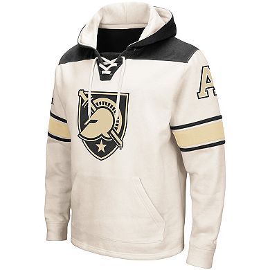 Men's Colosseum Cream Army Black Knights 2.0 Lace-Up Pullover Hoodie