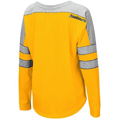 Women's Colosseum Gold West Virginia Mountaineers Trey Dolman Long Sleeve T-Shirt