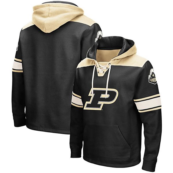 Men's Colosseum Black Purdue Boilermakers 2.0 Lace-Up Pullover Hoodie