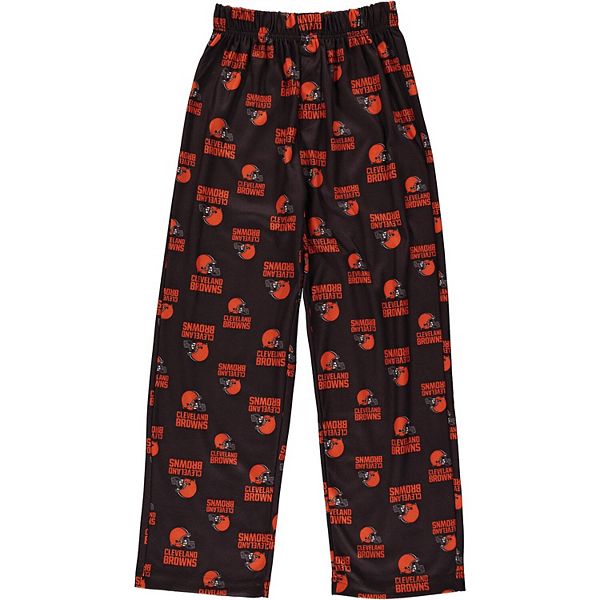 Youth Brown Cleveland Browns Allover Print Pajama Pants