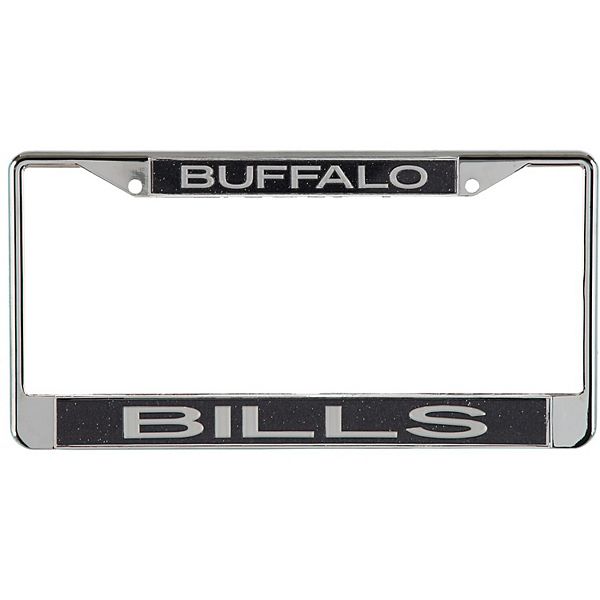 Buffalo Bills Small Over Big Glitter License Plate Frame - Black