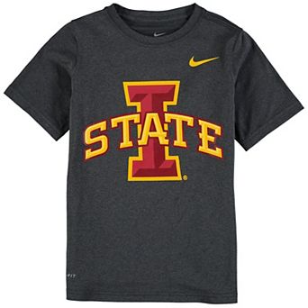 Youth Nike Anthracite Iowa State Cyclones Cotton Logo T-Shirt